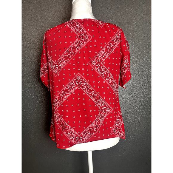 Fashion Art U.S.A. Bandana Blouse, Rodeo, Carnival Cowgirl Theme, Red Color, 2XL - Picture 4 of 12